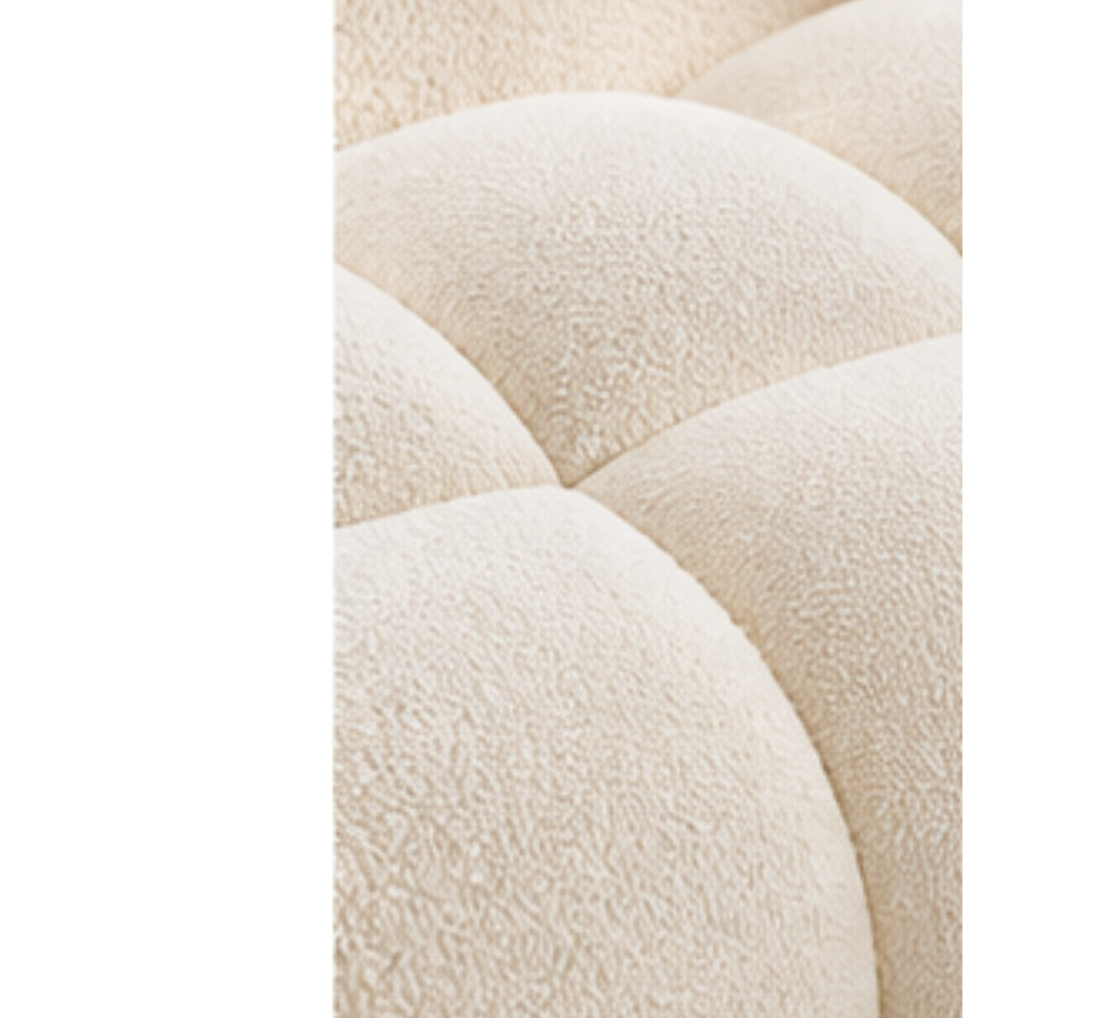 Canapé large rembourré en tissu bouclé | CIRO