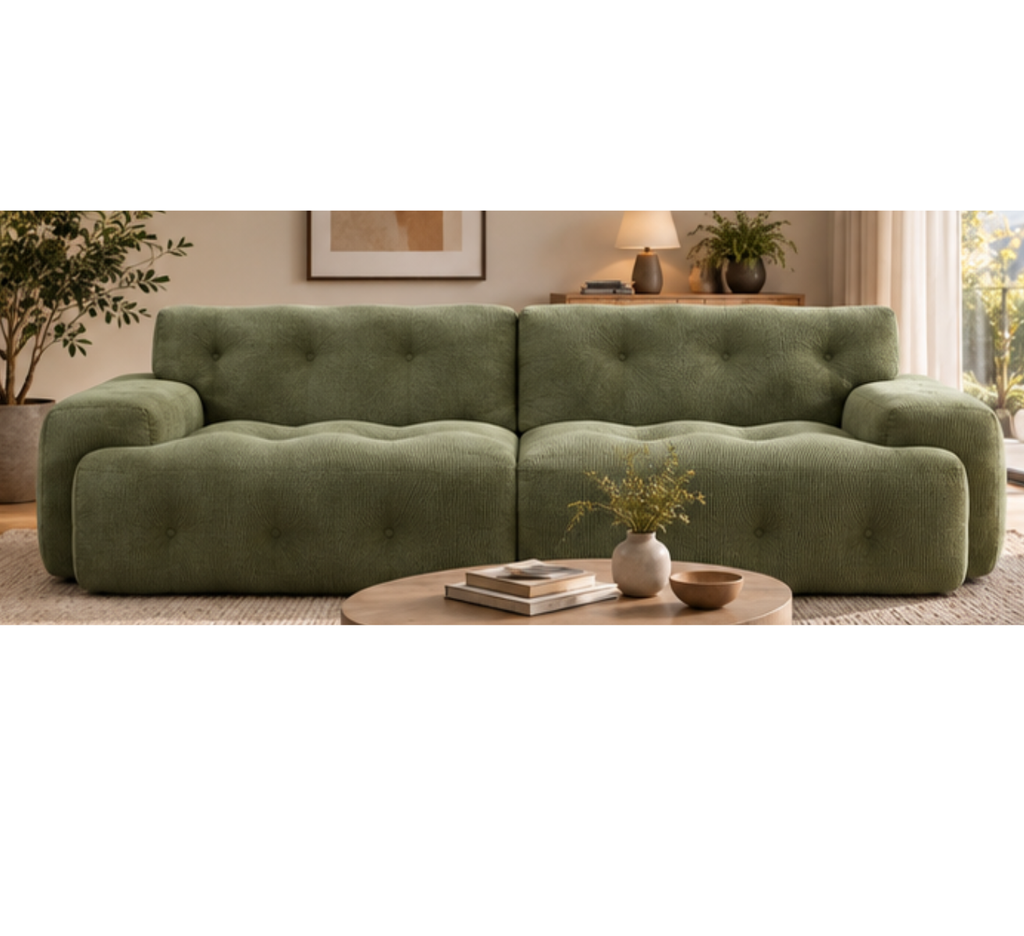 Canapé rembourré avec assise profonde en chenille | ÉREO
