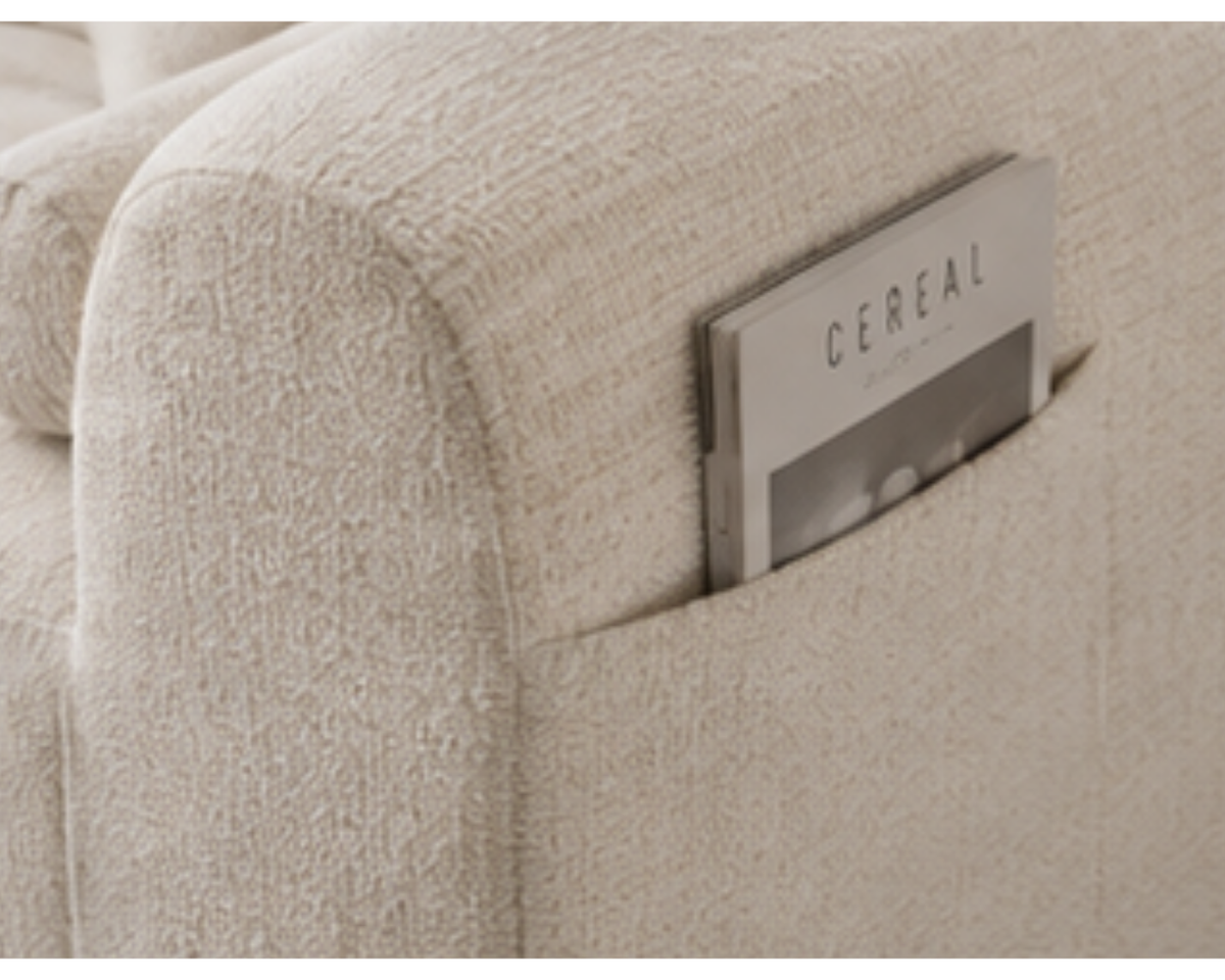 Canapé d’angle modulable en chenille avec méridienne | ÉDIO