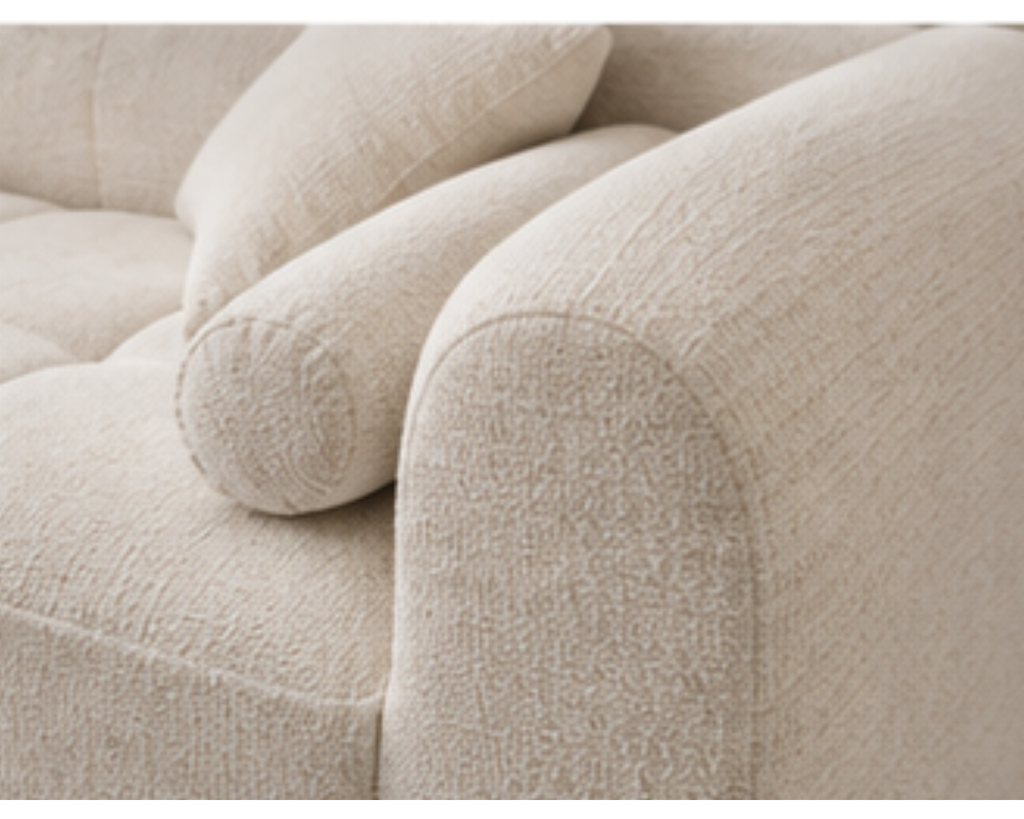 Canapé d’angle modulable en chenille avec méridienne | ÉDIO