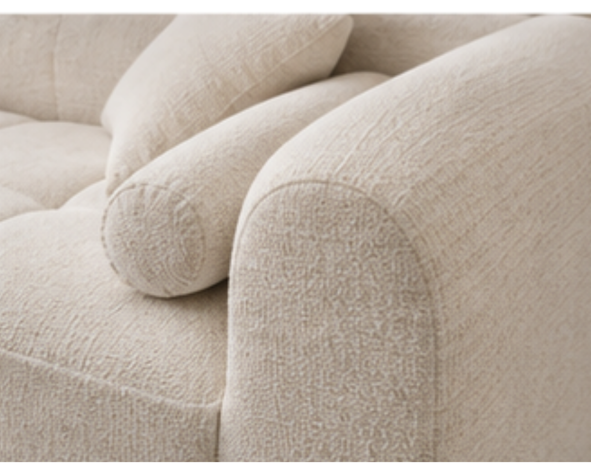 Canapé d’angle modulable en chenille avec méridienne | ÉDIO