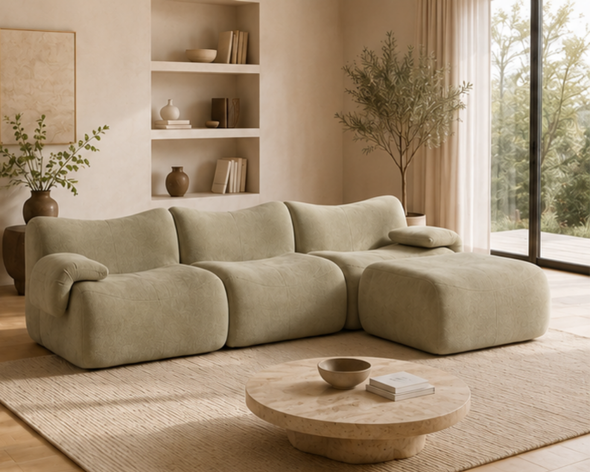 Canapé d'angle modulable en chenille | NOVO
