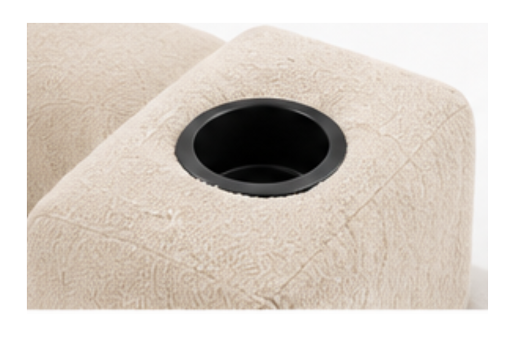 Canapé d’angle en chenille avec assise et porte-gobelets | CHIO