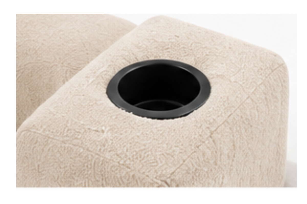 Canapé d’angle en chenille avec assise et porte-gobelets | CHIO