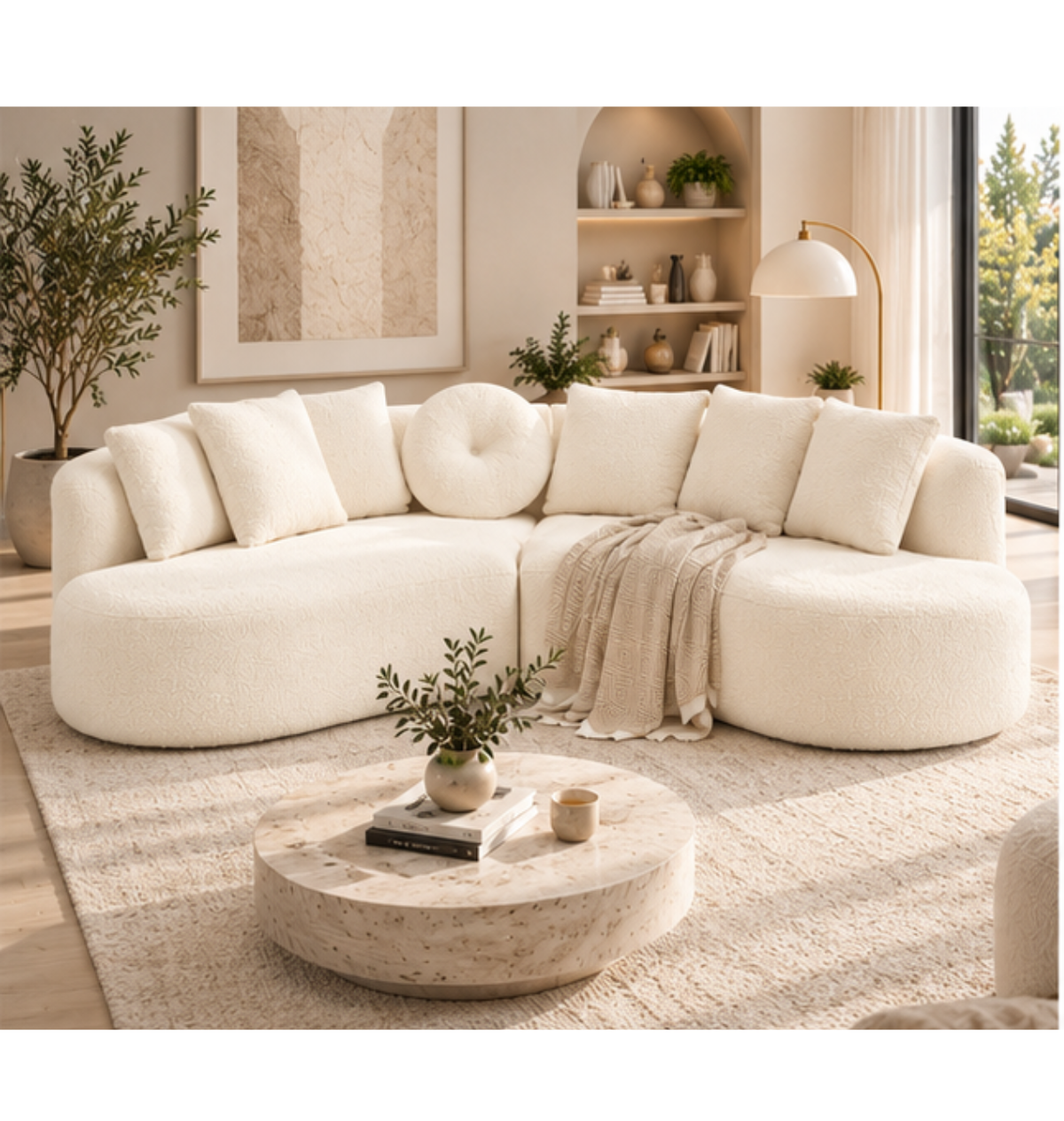 Canapé modulable incurvé en chenille | RODO