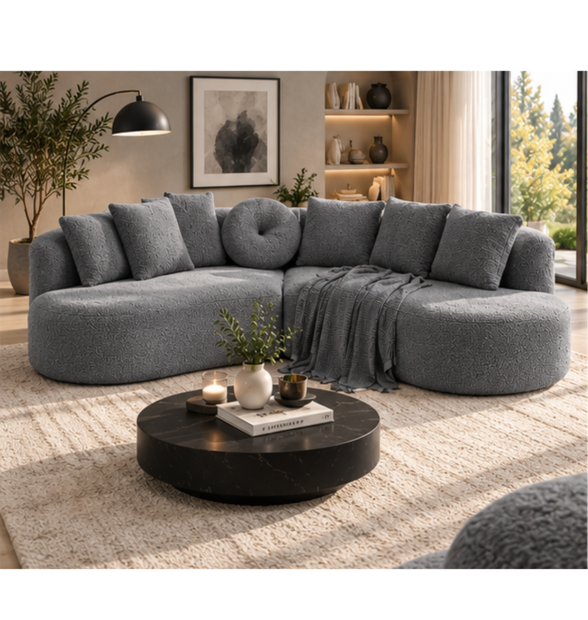 Canapé modulable incurvé en chenille | RODO