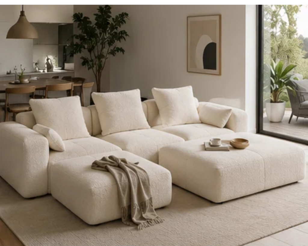 Canapé d’angle modulable avec pouf indépendant | KITO