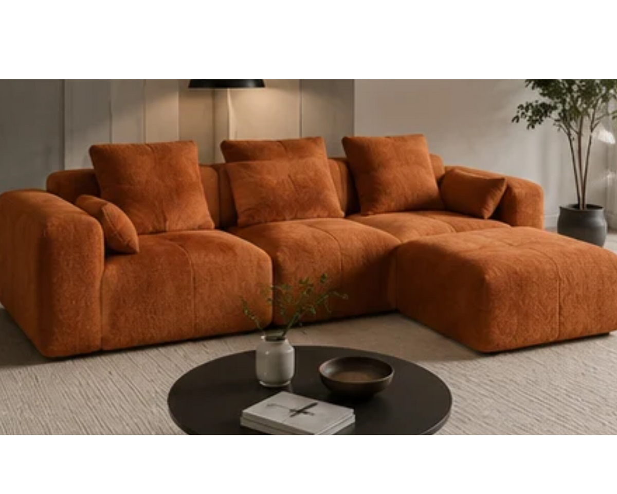 Canapé d’angle modulable avec pouf indépendant | KITO