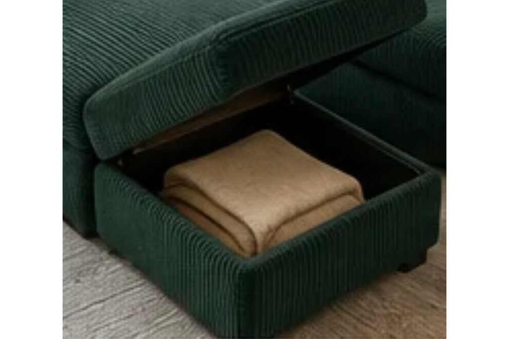 Canapé d’angle modulable XXL en velours côtelé | MILO
